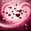 Placeholder: Light Pink And Maroon Whirling Mini Hearts In Air Romantic Grunge in Abstract Wavy Motion Background.