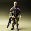 Placeholder: G.i. Joe toy camouflage khaki doll Donald Trump suntan face with boots full body in package high resolution 2019, in a box with gun