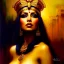 Placeholder: Drawing of beautiful face,busty 'cleopatra',sweet stare,throne,hieroglyphics,balanciaga fashion clothe painting by gaston bussiere, greg rutkowski, yoji shinkawa, yoshitaka amano, tsutomu nihei, donato giancola, tim hildebrandt, oil on canvas, cinematic composition, extreme detail,fit full head inside picture,16k