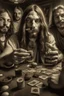 Placeholder: Jesus and some friends smoking and playing cards, davinci. Surreal. Agony face, smile, pain scream. Fish eye lense camera. Perfect composition.