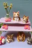 Placeholder: Sylvanian family cat and kitten hospital, hospital furniture, charts on beds, flowers in a vase on a table next to a bed