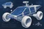 Placeholder: Blueprints to a lunar rover of the future, very detailed, dark blue paper, white ink sketch