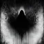 Placeholder: black and white image, dark veil between words, transcendental, gothic, darkness