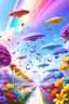 Placeholder: colors, very beautiful, flowers garden,rainbow, cité très futuriste ultra moderne, ufos rainbow, ufos fleet, intergalactic, birds, butterfly