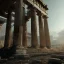 Placeholder: Cyberpunk ancient Greek temple