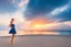 Placeholder: very nice real face beautiful sexy roman with make up at the beach standing pose in a short lace dark blue and silver dress, full body, 3D cloudy sky volumetric nice clouds 8k sharp focus,sunset,golden hour