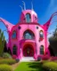 Placeholder: A pink spider mansion with magical gas painted by Wassily Kandinsky