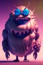 Placeholder: Big ice cream monster, smile, happy, gradient color fog. highly detailed, concept art, unreal engine 5, ray tracing, RTX, lumen lighting, ultra detail, volumetric lighting, 3d, finely drawn, high definition, high resolution.