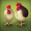 Placeholder: 2 chickens and a stone as a childrens bookcover but without title