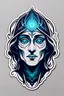 Placeholder: A minimalistic fantasy sticker of a seer's face