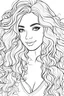 Placeholder: B/W outline art,coloring book page, full white, super detailed illustration for adult,cartoon style "cute coloring page with a 13-year-old girl with wavy hair" coloring pages, crisp line, line art, high resolution,cartoon style, smooth, law details, no shading, no fill, white background, clean line art,law background details, Sketch style, strong and clean outline, strong and black outline