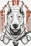 Placeholder: bull terrier hockey logo, thick lines, vector