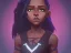 Placeholder: Portrait of a pretty 10 year old dark skinned girl witch toddler with dark curly hair