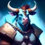 Placeholder: portrait of space barbarian bovine-person