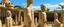 Placeholder: An ivory and beige oasis near a beach designed in Moai statues painted by Antoni Gaudi