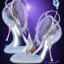 Placeholder: swarovski crystal, glass slipper, intricate, photorealistic,