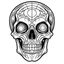 Placeholder: very simple Coloring page for beginers with skull, very Bold outlines and white background