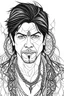 Placeholder: DUNKI SRK HINDI MOVIE poste pages for coloring pages with witch white background sketch style full body only use outline mandala style clean line art white background no shadow clear and well outlined
