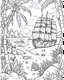 Placeholder: Shipwrecked on a Deserted Island: Design a coloring page portraying a shipwreck on a deserted island, inviting artists to showcase the wreckage, survivors, and potential discoveries.