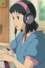 Placeholder: lo-fi girl studying, wearing headphones