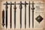 Placeholder: Collector edition of a Sears catalogue special warzone: the Malleus Maleficarum swords collection by Ulfberht, Amakuni Yasutsuna, and Toledo