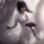 Placeholder: hitomi tanaka, dress white, long black hair, realistic, intriacte detail, sci-fi fantasy style, volumetric lighting, particales,highly detailed,cinamatic, deep colours,8k