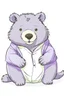 Placeholder: Wombat in purple patient hospital gown, cute cartoon