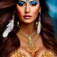 Placeholder: Ultra detailed fullbody Portrait in oil on canvas of beautiful busty female Apache with feathers,extremely detailed digital painting,ultrarealistic skin,intense stare, extremely detailed face, crystal clear eyes, mystical colors ,perfectly centered image, perfect composition, rim light, beautiful lighting,masterpiece ,8k, stunning scene, raytracing, anatomically correct, in the style of Simon Bisley and uncannyknack and Ohrai Noriyoshi and robert e howard and Steve Jung.