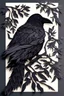 Placeholder: crow, Kirigami, paper cut artwork