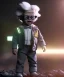 Placeholder: Emmet brown toddler, full body, delorean, dramatic lighting, hyper realistic