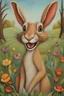 Placeholder: animation portrait of a wild hare, in the style of grotesque caricatures, photobashing, mommy's on-the-phonecore, joyful chaos, realistic sculptures, playful caricature, by karla gerard and picasso, flickr