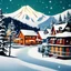 Placeholder: snowy scene,Holidaytown, 1960’s stop-motion animation style