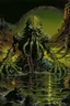 Placeholder: cthulhu rising a dawn. style og Larry Elmore.