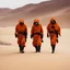 Placeholder: a group of Jawas blended seamlessly with the arid landscape. Clad in orange cargo pants, their lower half disappeared into the sandy abyss, while knee-tall black military boots provided a sturdy foundation. Their faces concealed behind white gas masks, they embodied an air of mystery and intrigue. With each step, the Jawas moved in perfect unison, their synchronized movements a testament to their unity. As they traversed the desert, their attire spoke of both practicality and style, a fusion of