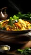 Placeholder: Create an image of a steaming bowl filled with chicken biryani, showcasing the rich blend of spices and herbs infused throughout the dish.