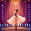 Placeholder: create of a beautiful balerina in pretty clothing in a modern cifi stage in her performance cinamatic lights .