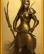 Placeholder: lady warrior with gold top and flower