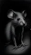 Placeholder: pencil drawing of rat, Spooky, scary, halloween, black paper