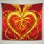 Placeholder: electric heart in red and golden tapestry