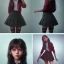 Placeholder: Jenna ortega as wednesday with black school uniform, seifuku, pleated miniskirt, overknee socks, painted by artgerm and tom bagshaw, fantasy art, dramatic lighting, highly detailed oil painting, volumetric lighting