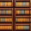 Placeholder: game texture beautiful colorful wooden bookshelves block close up two rows