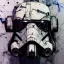 Placeholder: photorealistic at-at pilot helmet with weathered painting , illustration on coarse canvas by <agnes cecile> and <Yoji Shinkawa>, ornate and intricate details , soft smooth lighting, ultra detailed concept art,