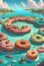 Placeholder: an island full of donuts