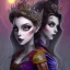 Placeholder: extrem tim burton style of the evil stepsisters, sharp focus, beautiful eyes