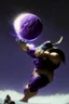 Placeholder: The mighty Thanos throwing the moon