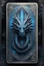 Placeholder: sacred geometry framed playing card, blue ice dragon fire boss card in the style of Giger and fallout 4 ,,bokeh like f/0.8, tilt-shift lens 8k, high detail, smooth render, down-light, unreal engine