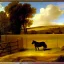 Placeholder: shetland pony, fence, field, oil painting, by Nicolas Poussin