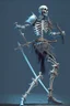 Placeholder: medieval knight walking dramatically toward the viewer, sword in hand. A skeleton on his back.