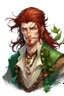 Placeholder: determinedwet pirate nereid male with auburn hair and seaweed