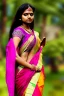 Placeholder: a girl walking in saree ,8k